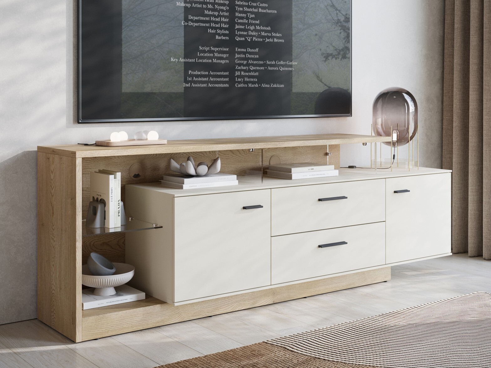 ТВ тумба Ontario 137 (Сонома Дуб + Кашемир)