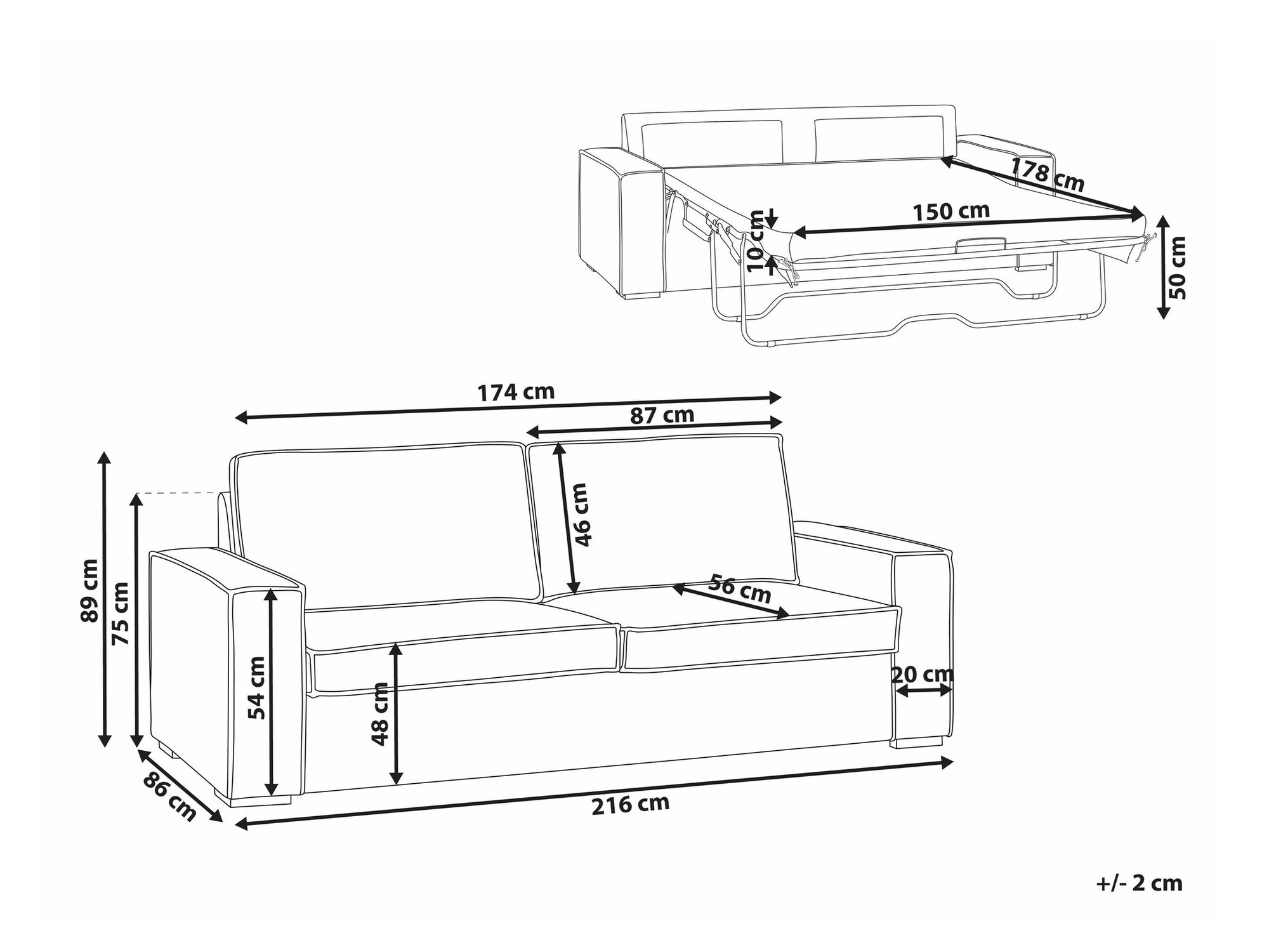 Dīvāns gulta Berwyn 2375 (Pelēks)