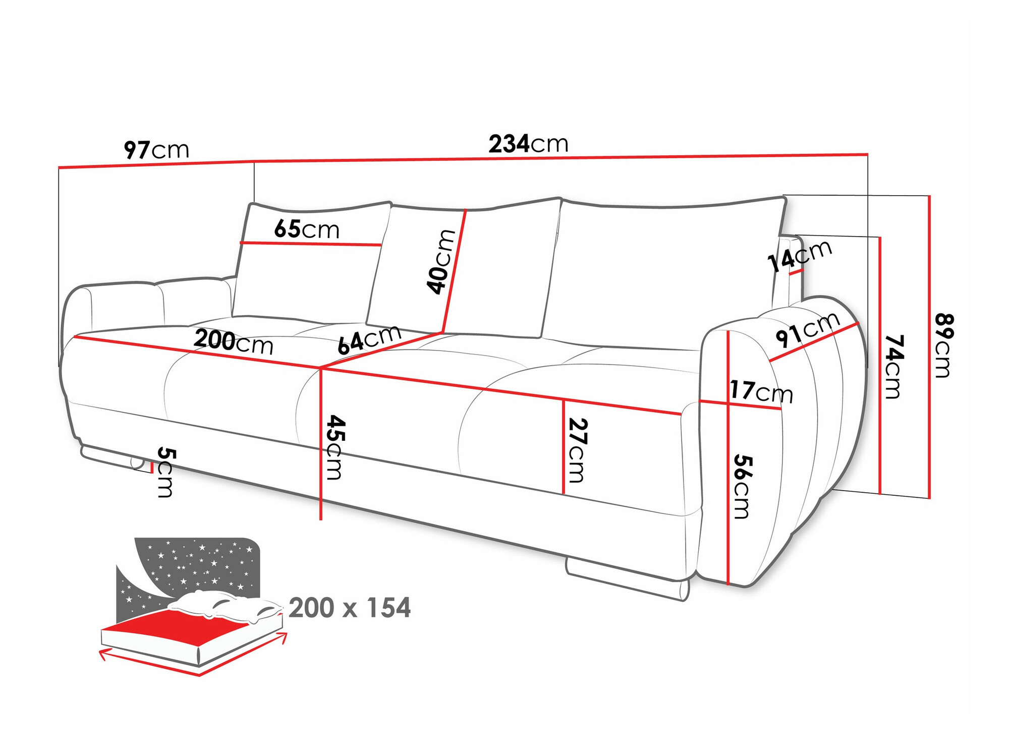 Dīvāns gulta Camden 103 (Velo 627)