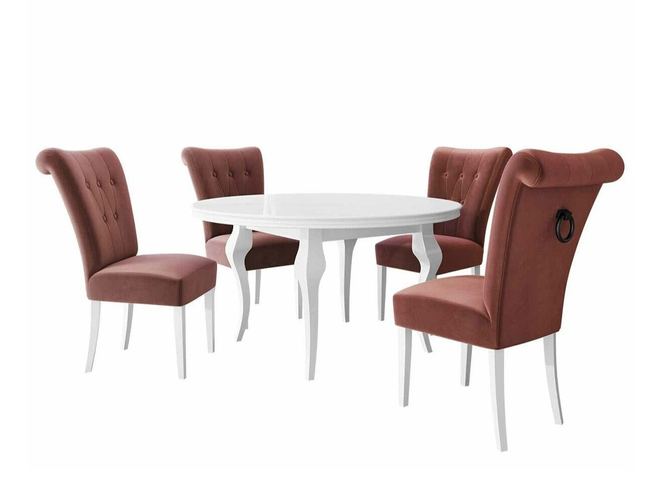 Ēdamistabas komplekts Racine 143 (Balts + Magic Velvet 2258)