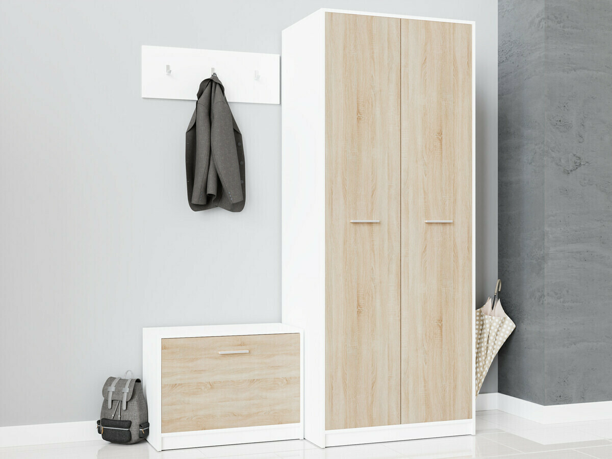 Kurpju kaste Novsore 111 (Balts + Sonomas ozols)