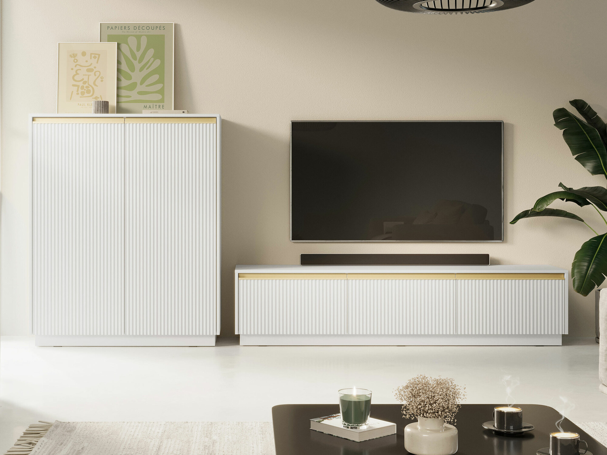 TV galds Sorbela 103 (Balts)