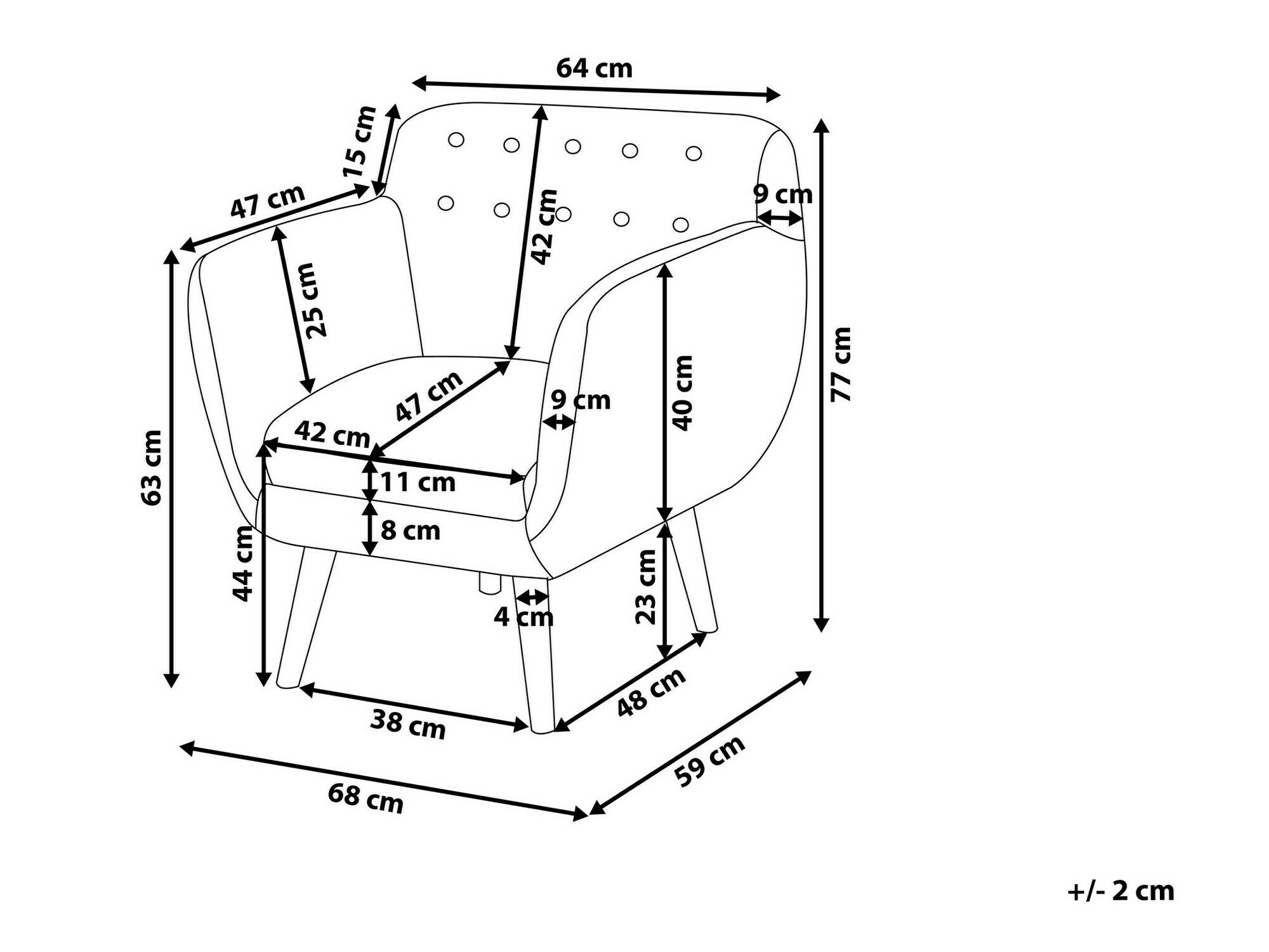 Krēsls Berwyn 1009 (Balts)