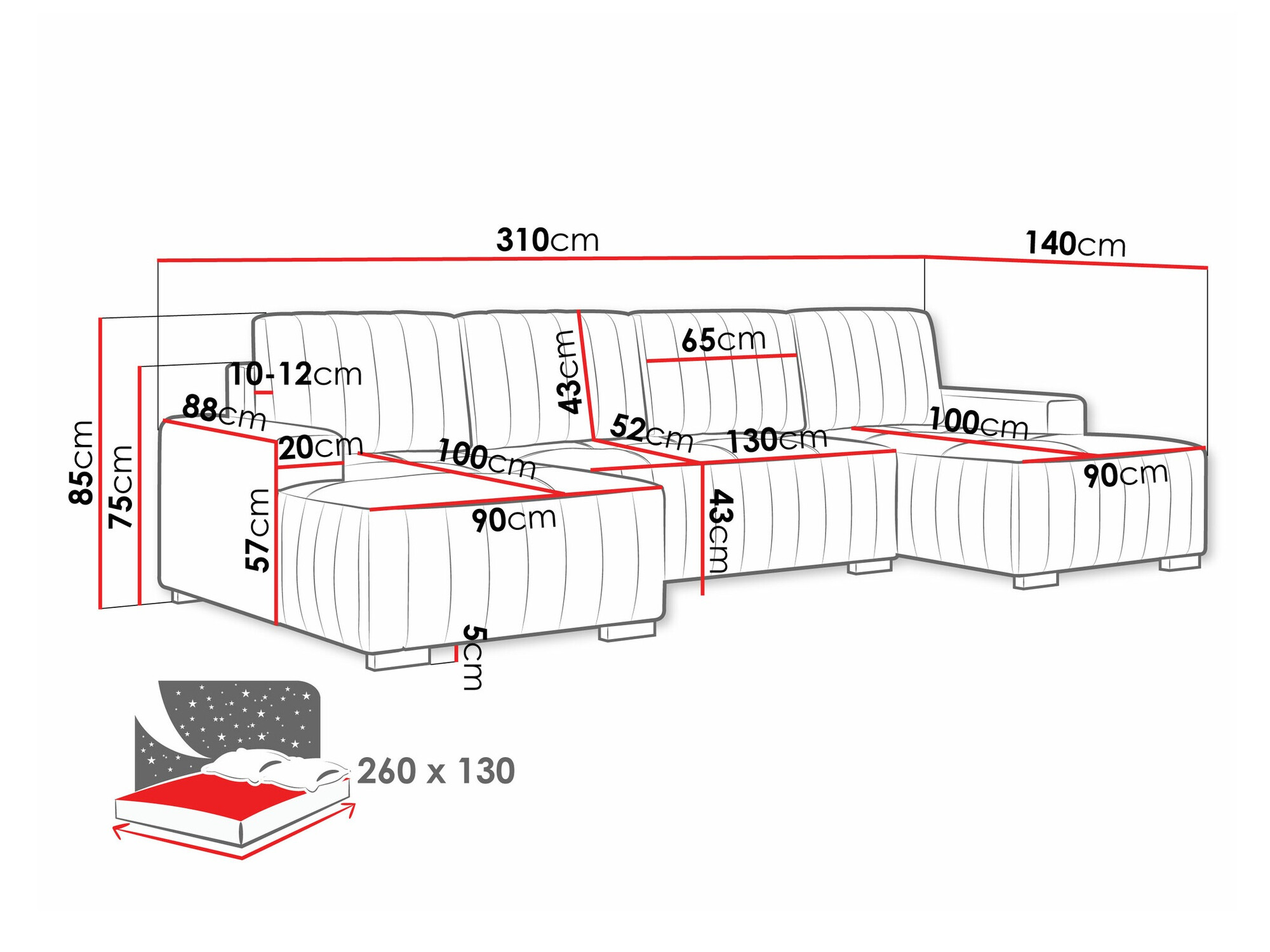 Угловой диван Columbus 232 (Manila 02)