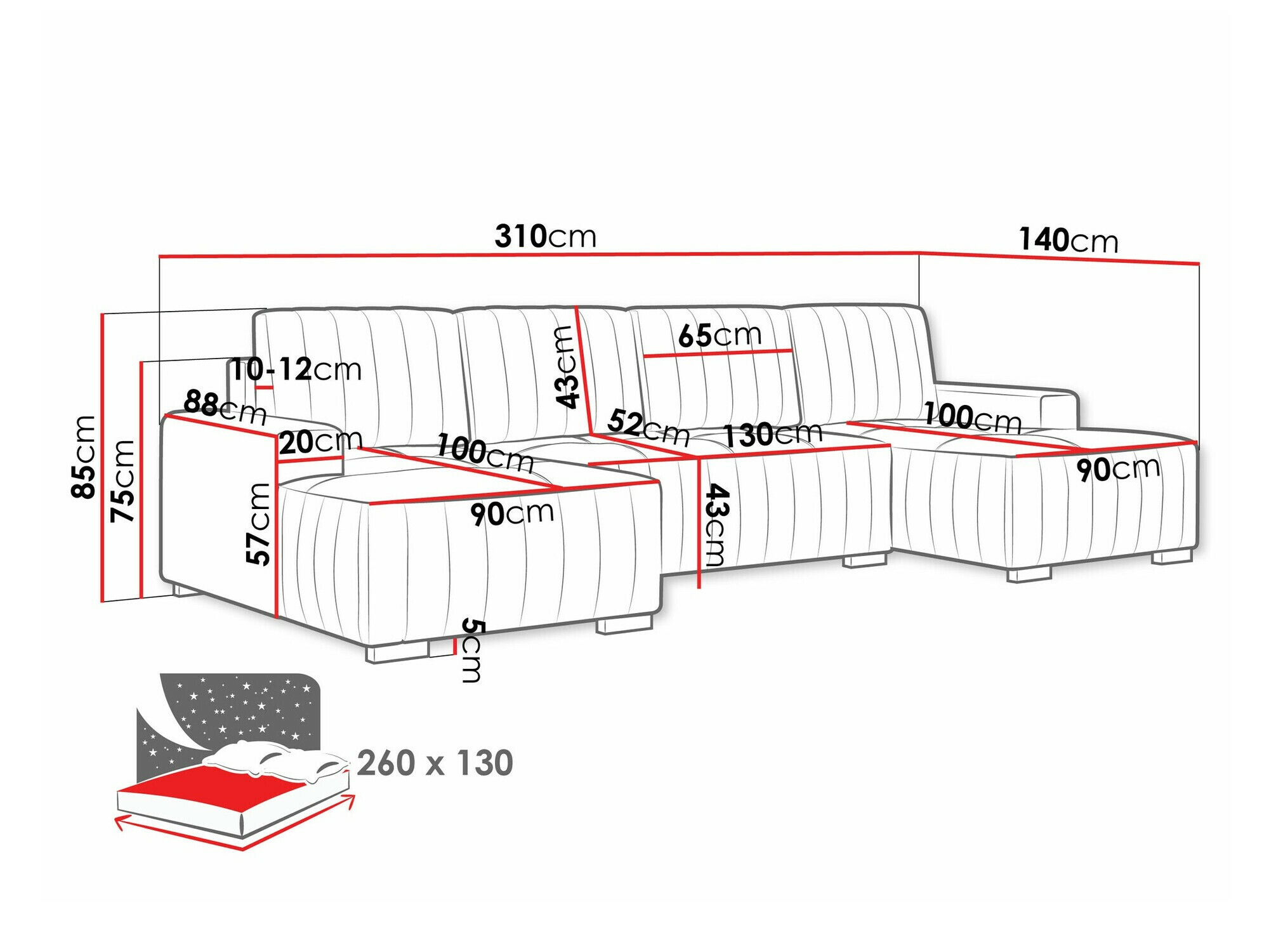 Угловой диван Columbus 232 (Manila 05)