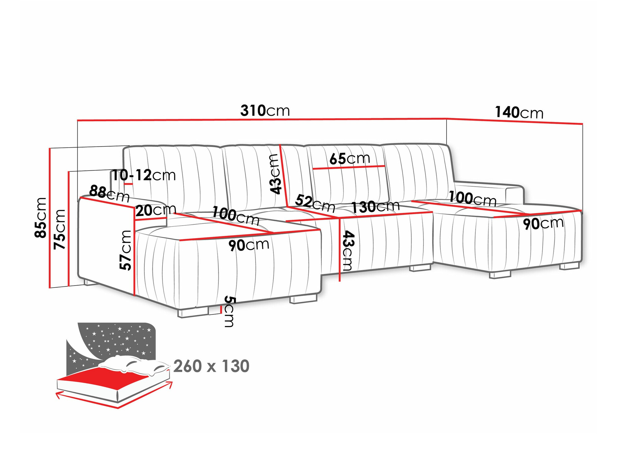 Угловой диван Columbus 232 (Manila 16)