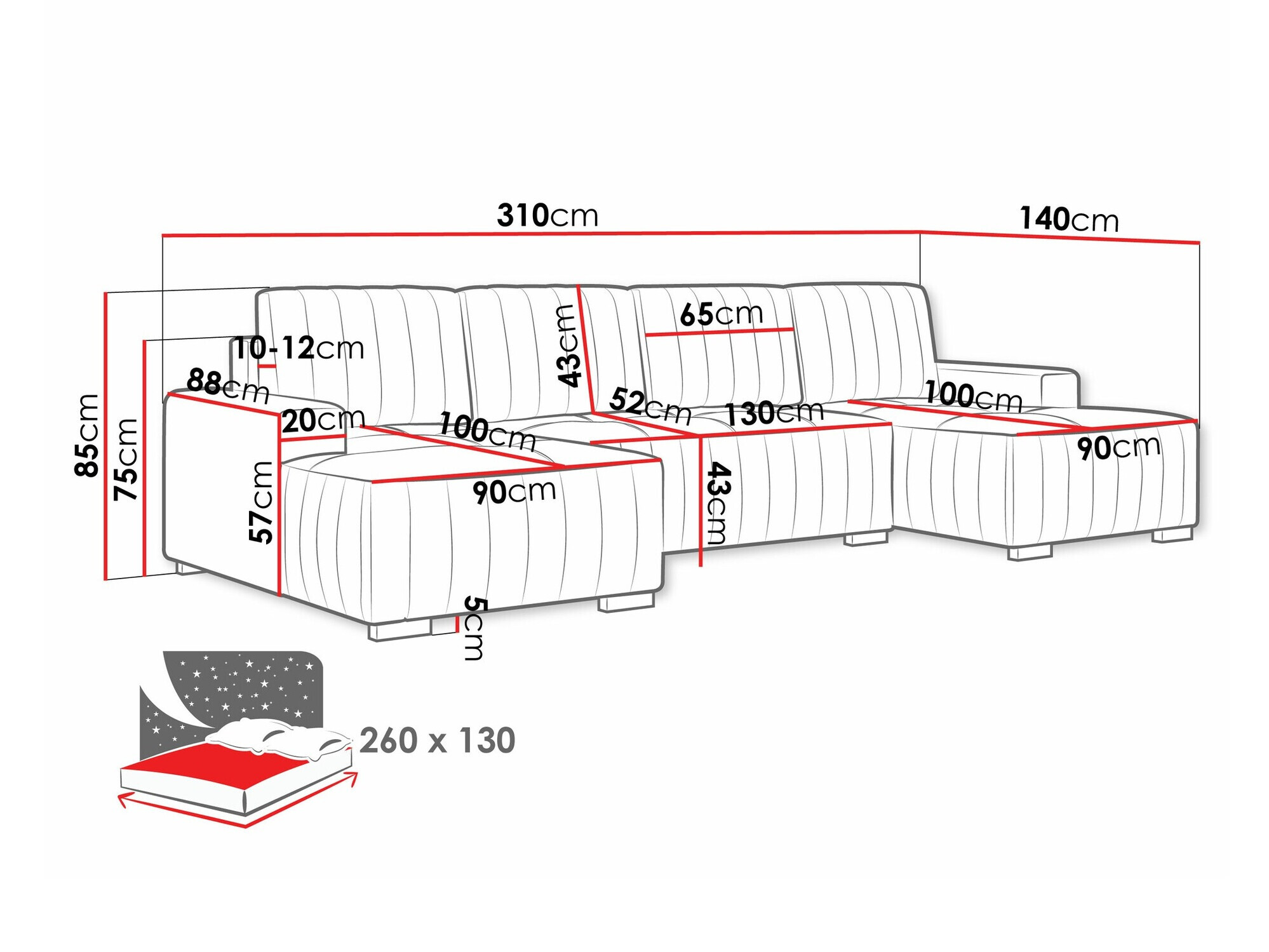 Угловой диван Columbus 232 (Manila 21)