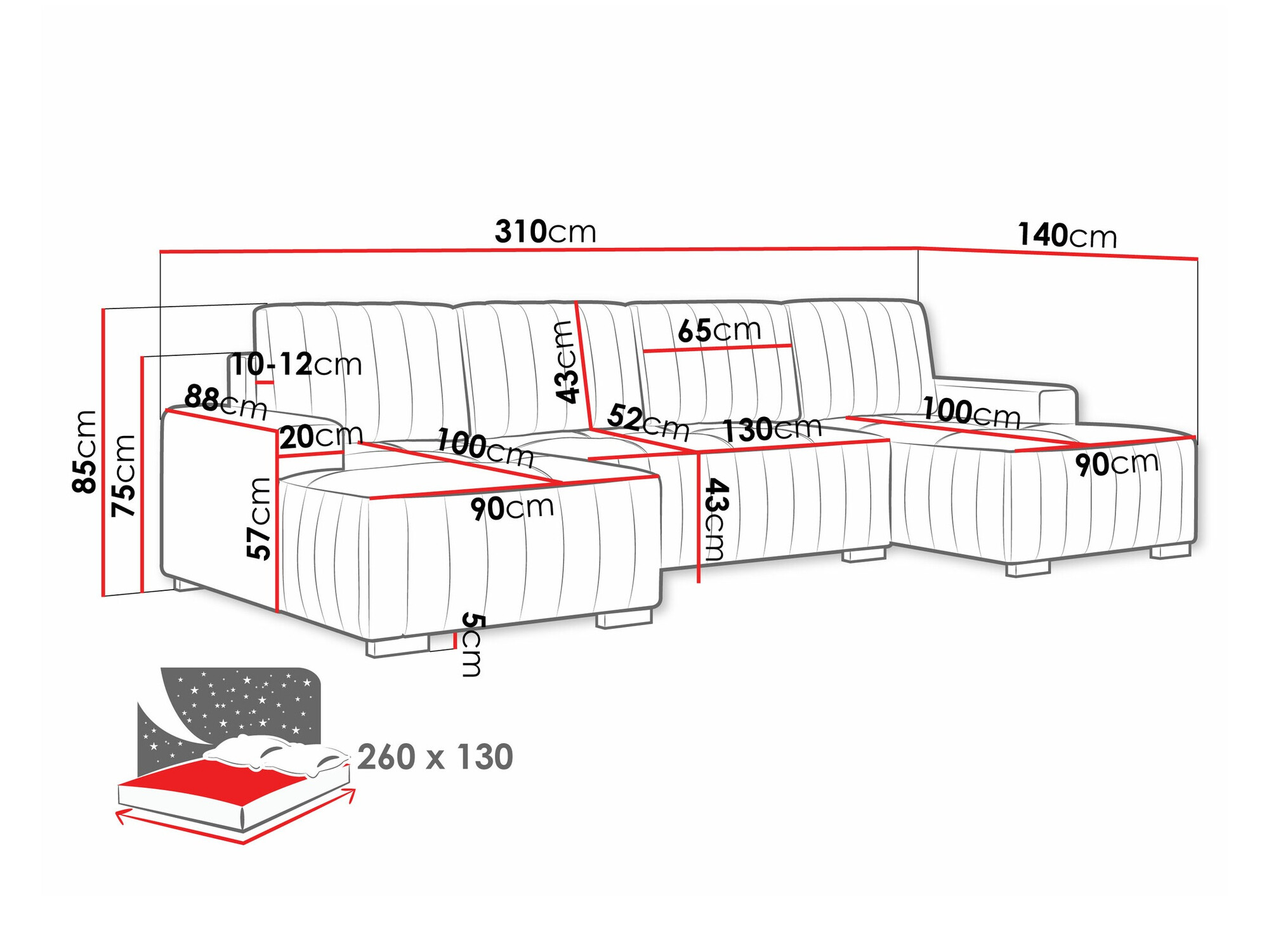 Угловой диван Columbus 232 (Manila 35)