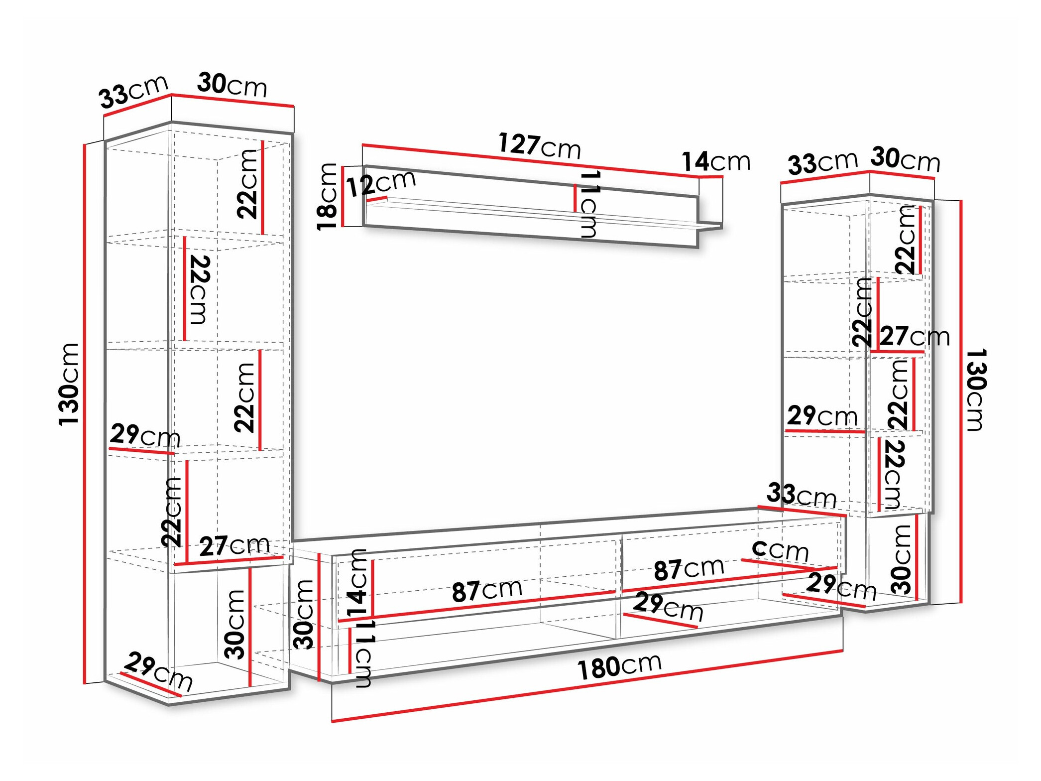 Viesistabas komplekts Sarasota 176 (Matera pelēks + Glancēts balts)