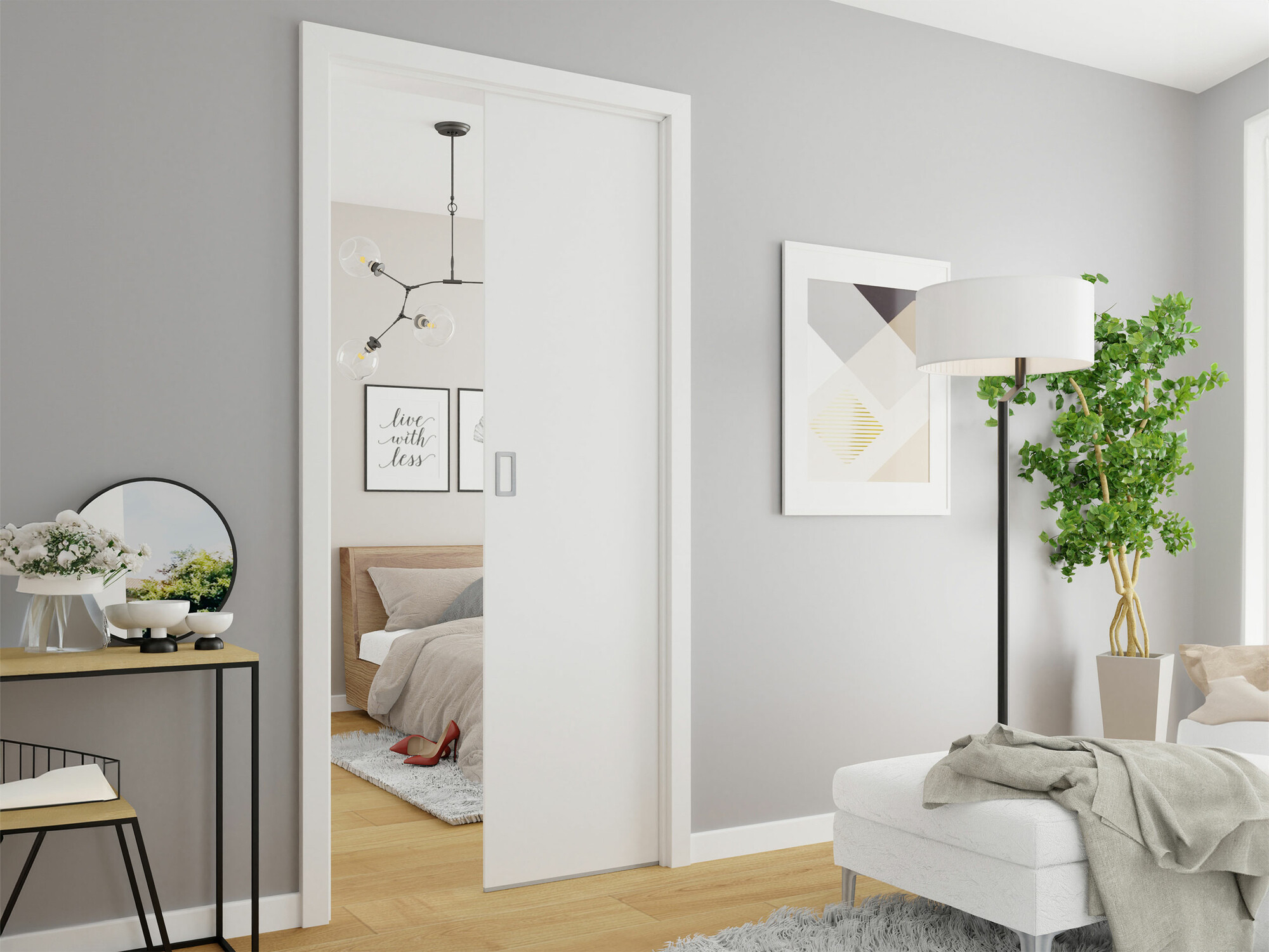 Bīdāmas durvis Dover 183 (Balts)