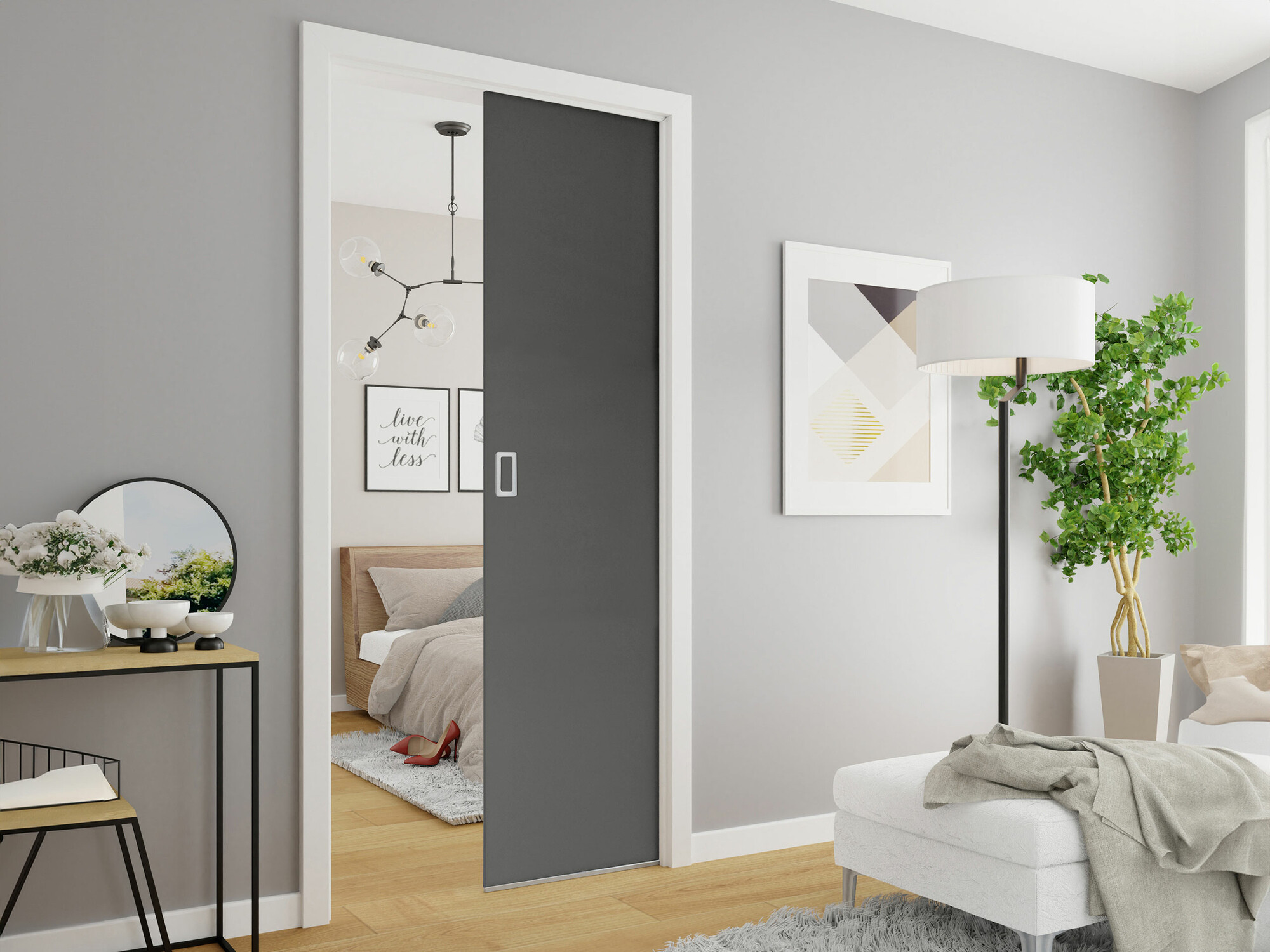 Bīdāmas durvis Dover 185 (Antracīts)