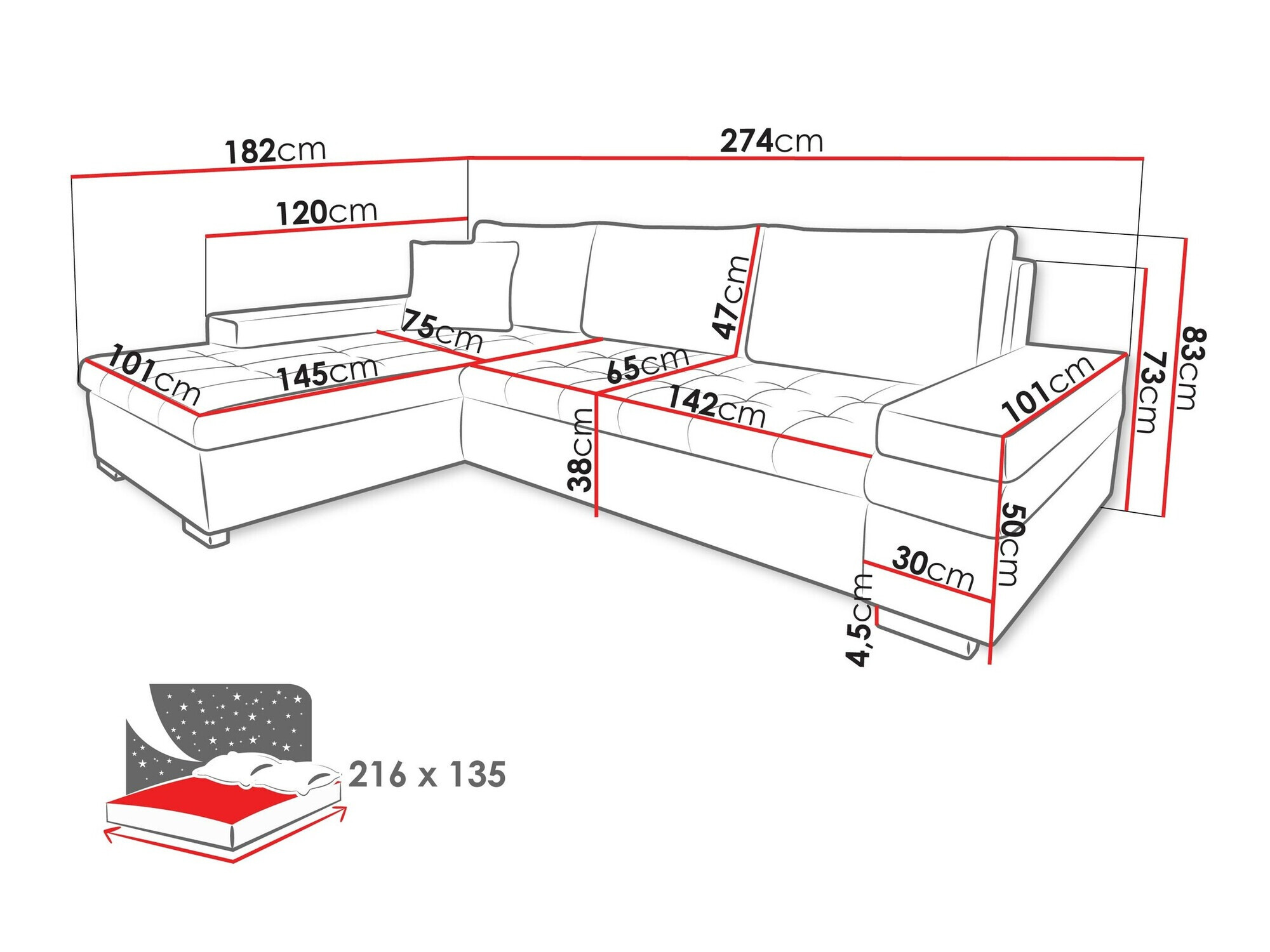 Stūra dīvāns Comfivo 212 (Sicuro 80 + Sempre 4)