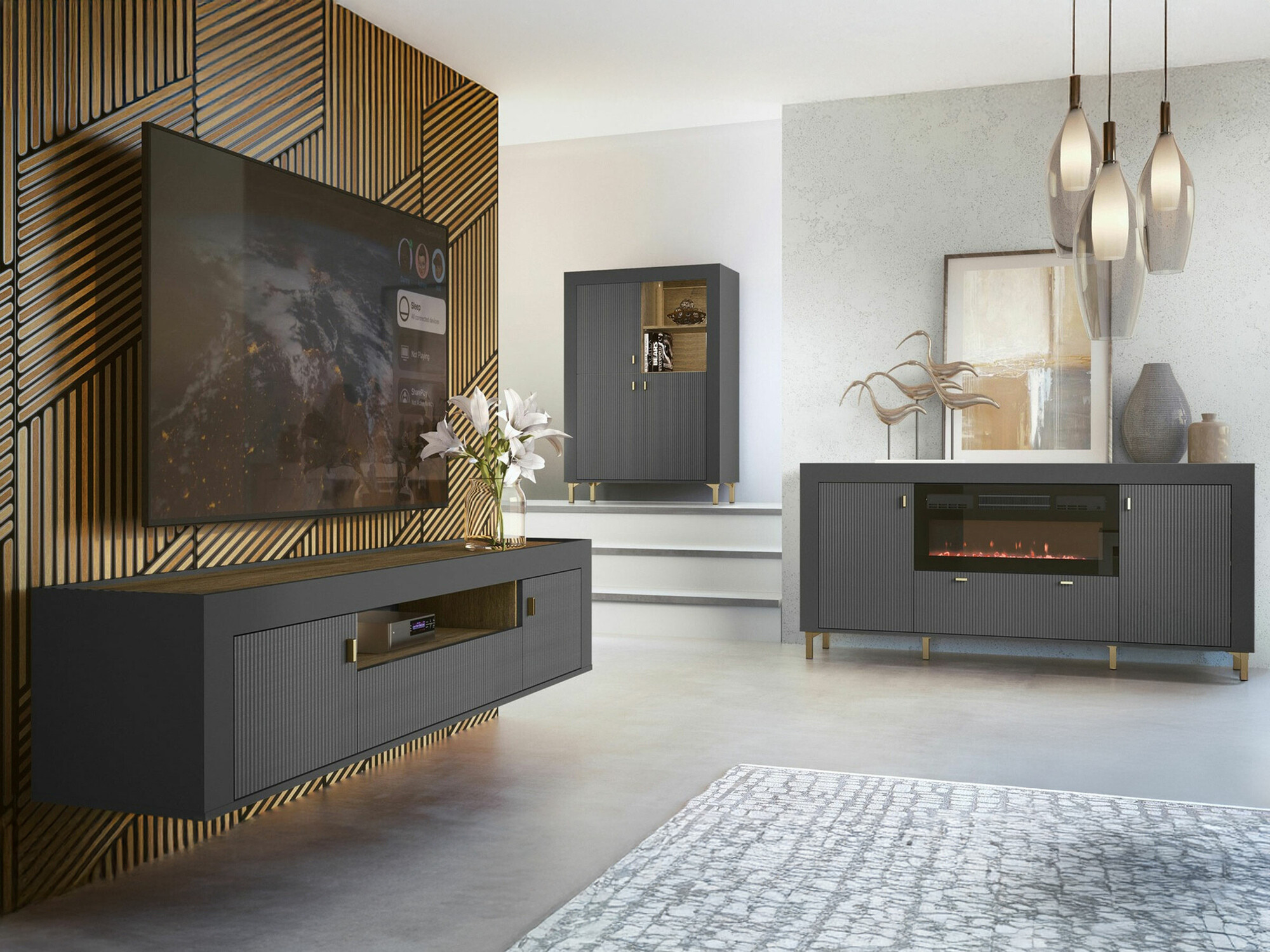 Viesistabas komplekts Mormavu 115 (Matēts melns)