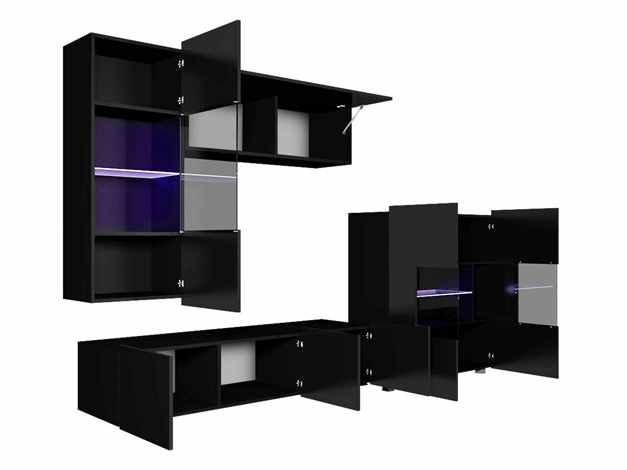 Набор для гостиной Tivdalu 107 (Белый + Глянцевый белый)