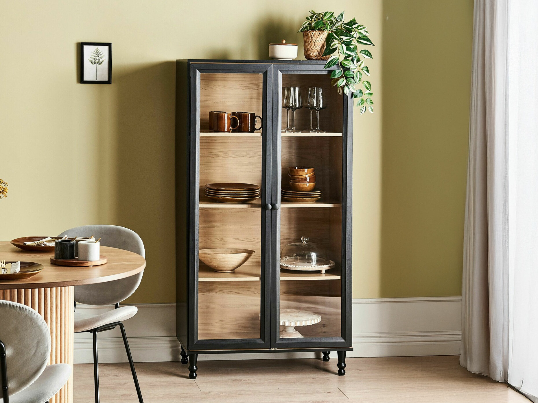 Стеллаж Berwyn 2385 (Чёрный + Светлое дерево)