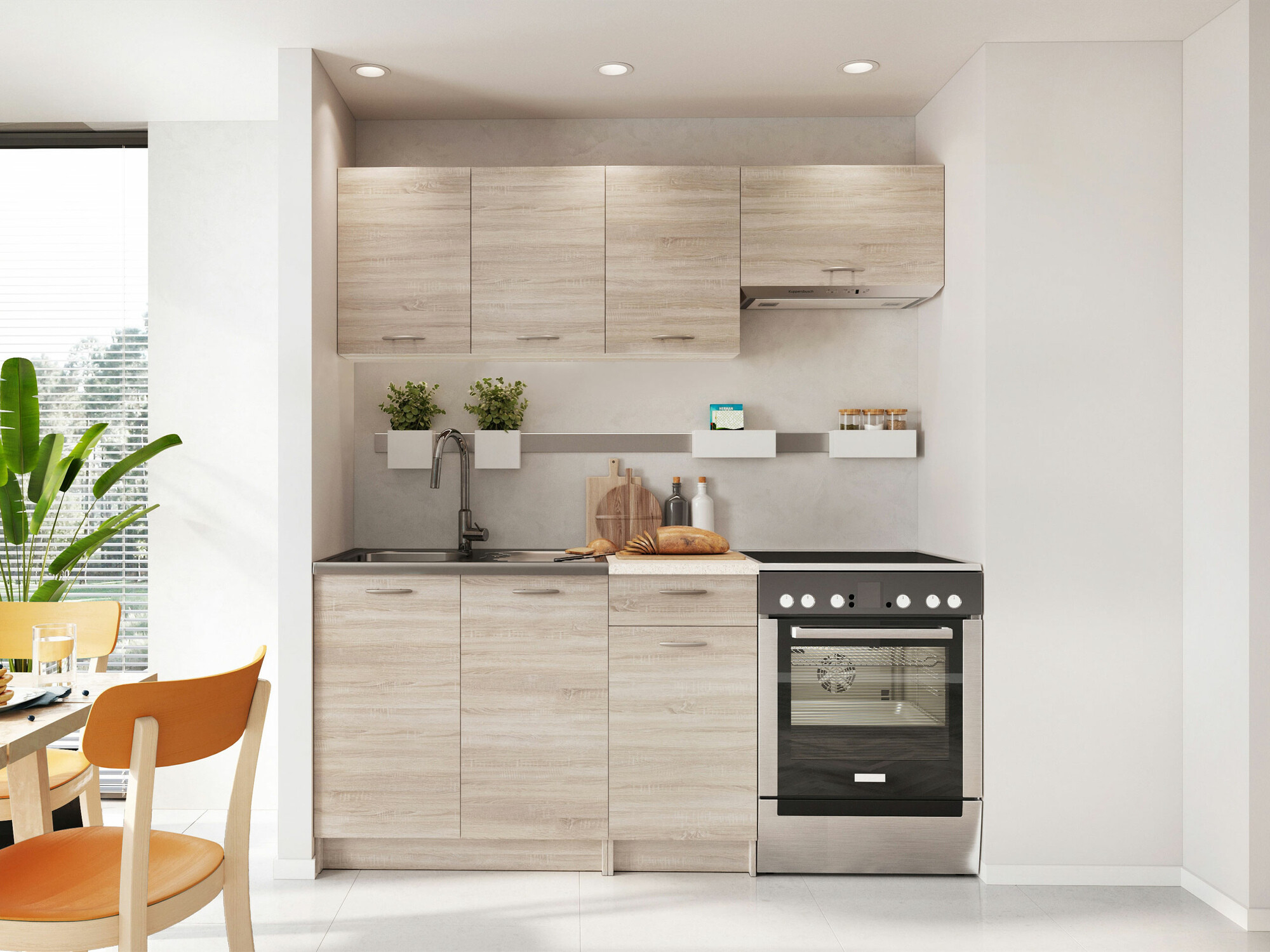 Virtuves komplekts Trenton 101 (Sonomas ozols + Bēšs)