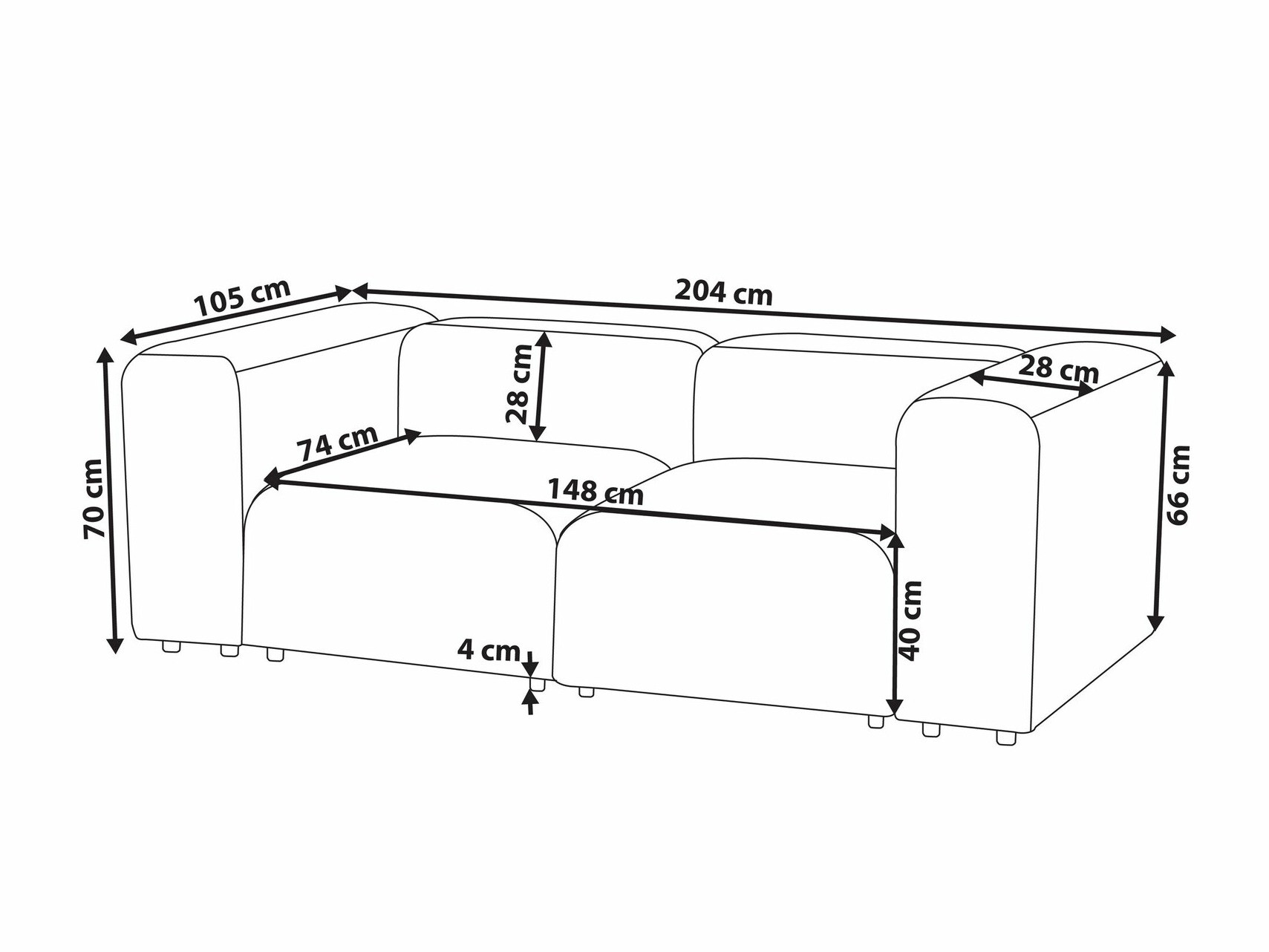 Moduļu dīvāns Balcoro 100 (Bēšs)