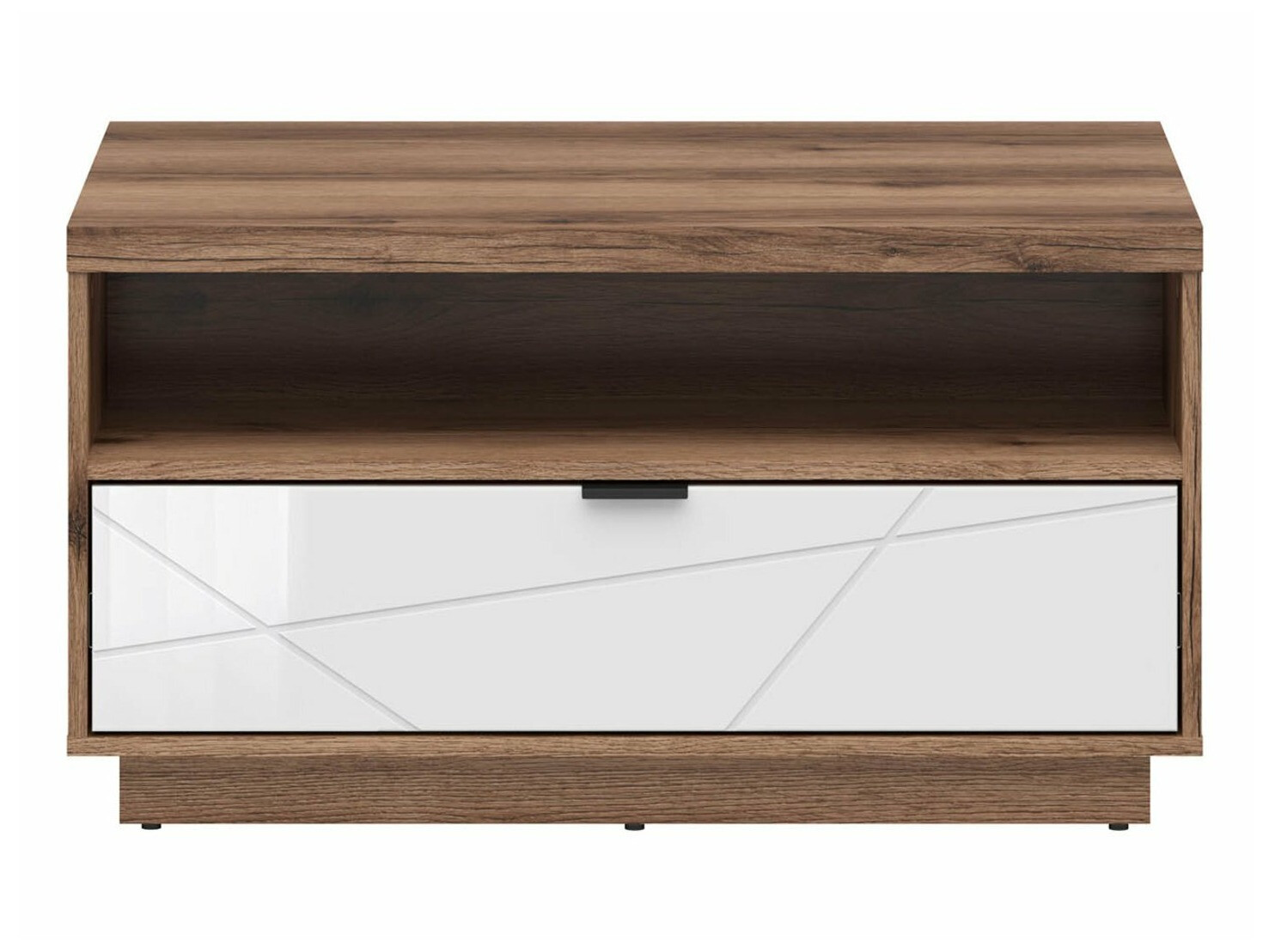 Журнальный столик Fivale 117 (Темный дуб делано + Глянцевый белый)