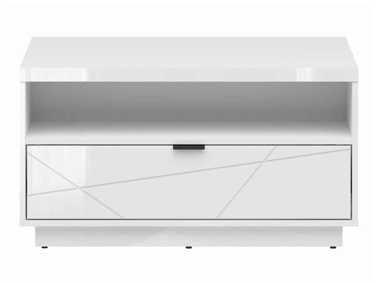 Žurnālu galdiņš Fivale 117 (Glancēts balts + Balts)