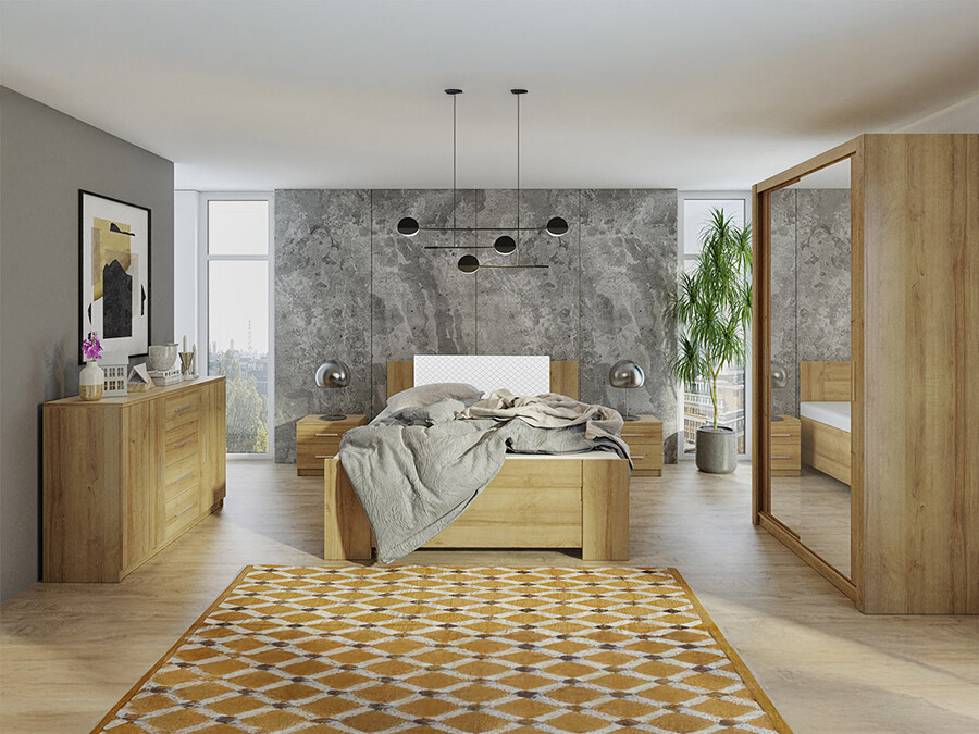 Guļamistabas komplekts Catromi 112 (Artisan ozols + Soft Pik 017)