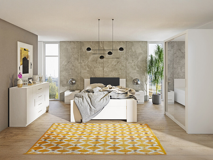 Guļamistabas komplekts Catromi 112 (Balts + Soft Pik 011)