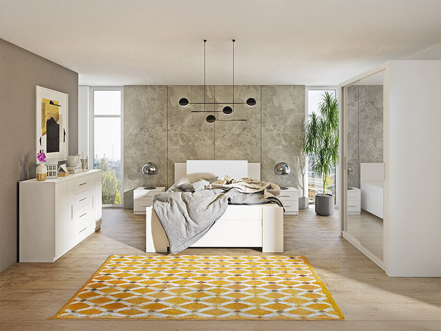 Guļamistabas komplekts Catromi 112 (Balts + Soft Pik 017)