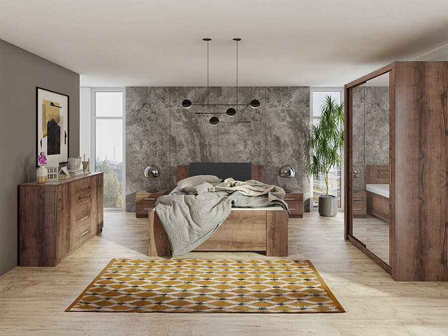 Guļamistabas komplekts Catromi 112 (Monastery ozols + Soft Pik 011)