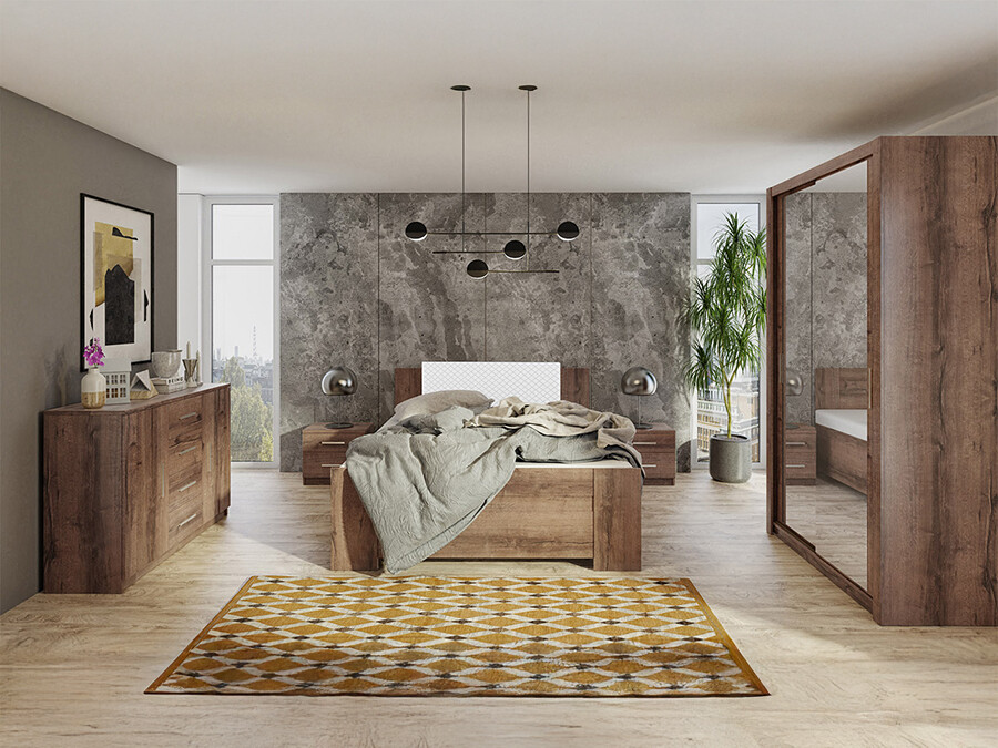 Guļamistabas komplekts Catromi 112 (Monastery ozols + Soft Pik 017)