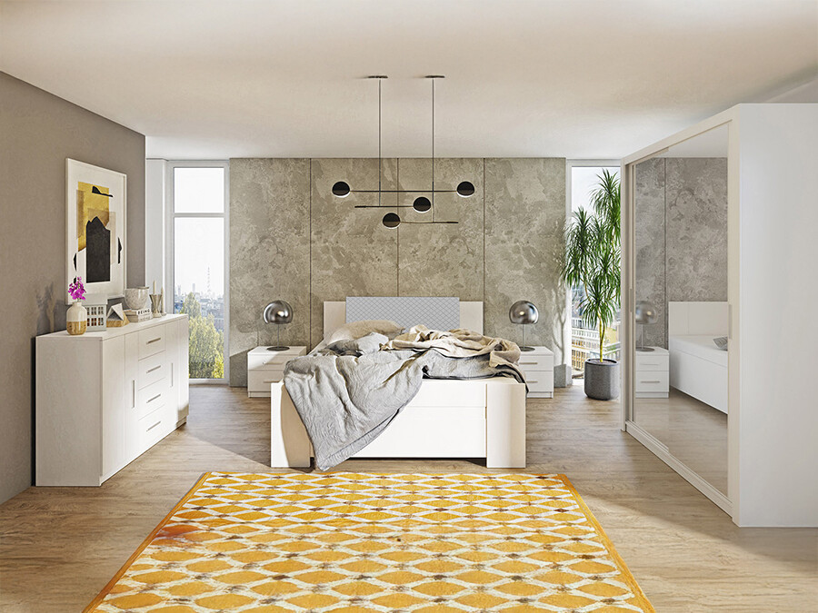 Guļamistabas komplekts Catromi 113 (Balts + Soft Pik 029)