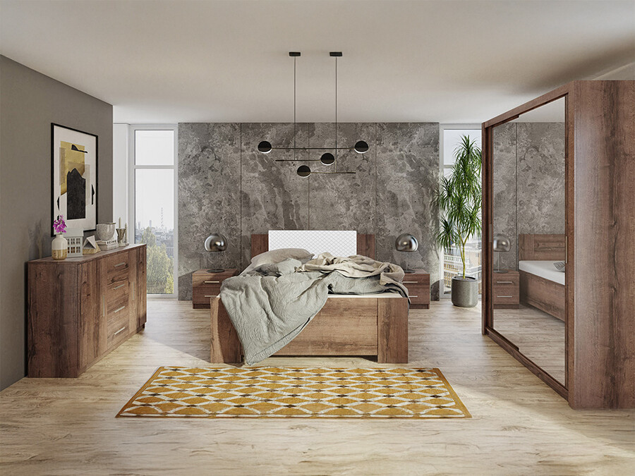 Guļamistabas komplekts Catromi 113 (Monastery ozols + Soft Pik 017)