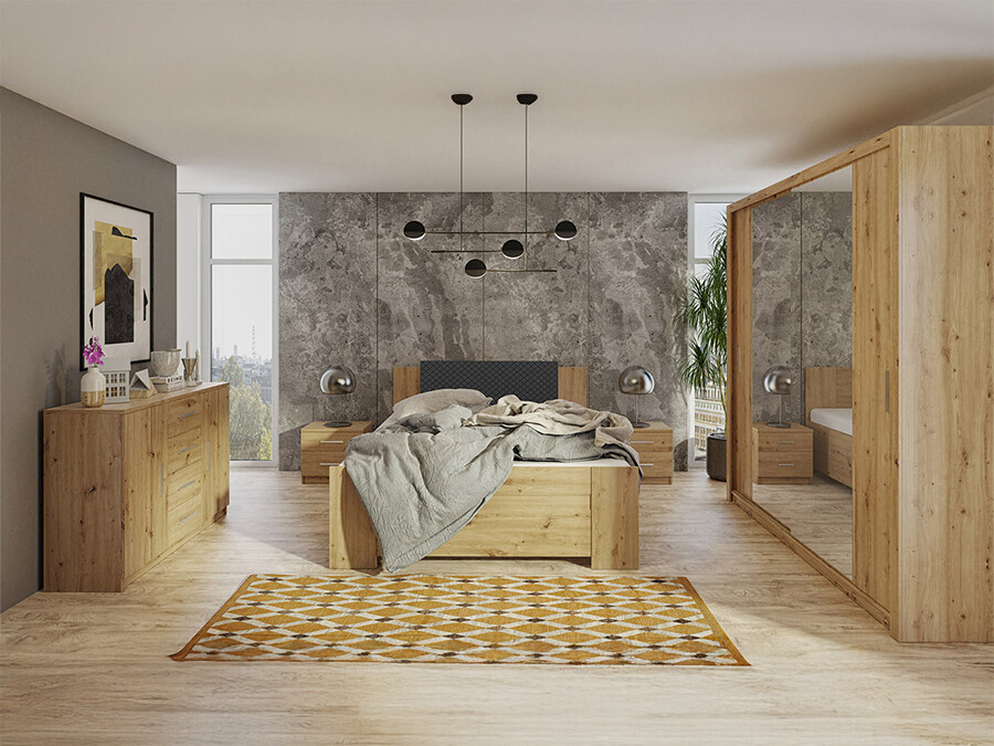 Guļamistabas komplekts Catromi 114 (Artisan ozols + Soft Pik 011)