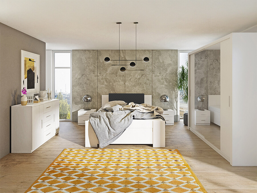 Guļamistabas komplekts Catromi 114 (Balts + Soft Pik 011)