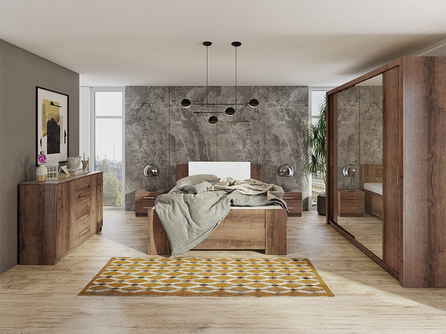 Guļamistabas komplekts Catromi 114 (Monastery ozols + Soft Pik 017)