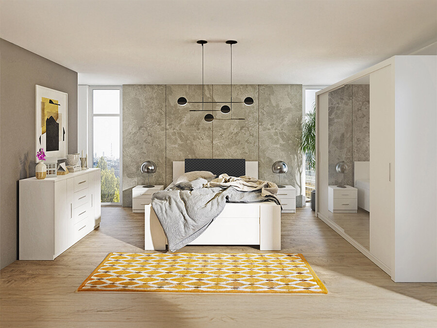 Guļamistabas komplekts Catromi 115 (Balts + Soft Pik 011)