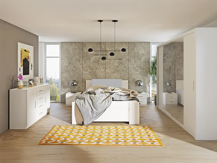 Guļamistabas komplekts Catromi 115 (Balts + Soft Pik 029)