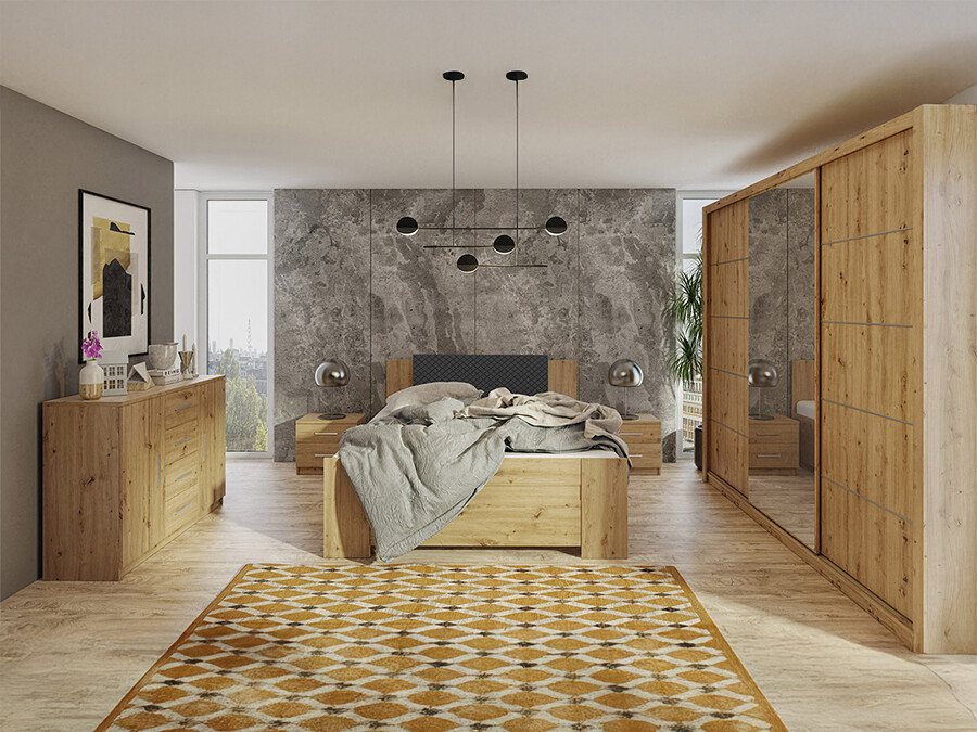 Guļamistabas komplekts Catromi 116 (Artisan ozols + Soft Pik 011)