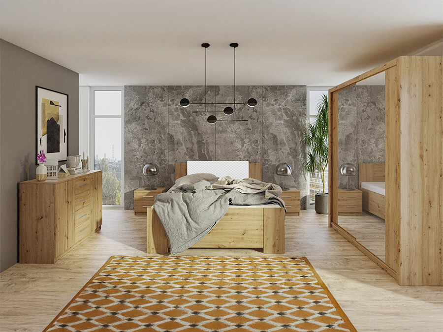 Guļamistabas komplekts Catromi 121 (Artisan ozols + Soft Pik 017)