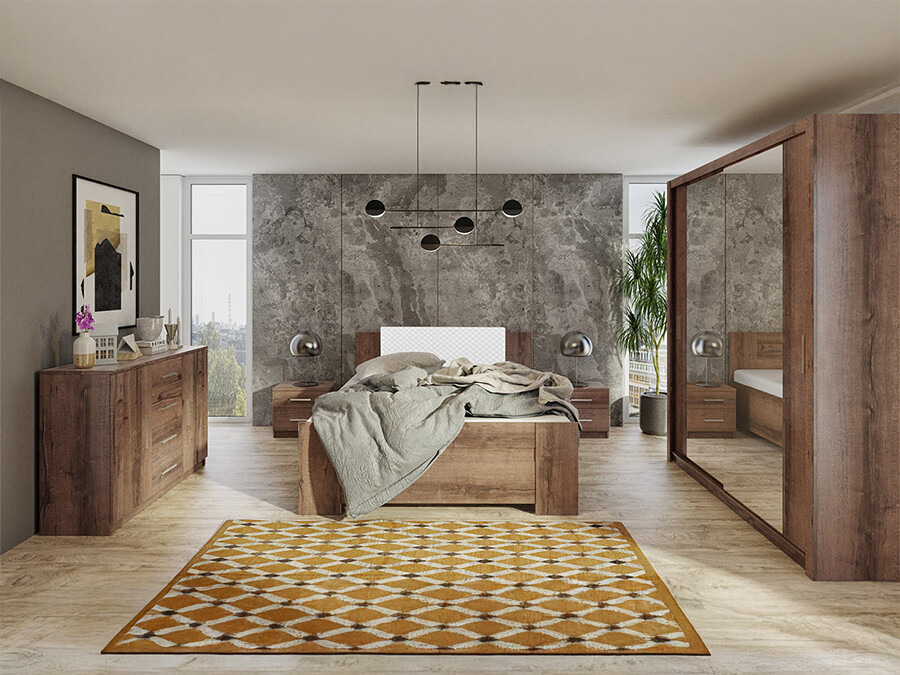 Guļamistabas komplekts Catromi 121 (Monastery ozols + Soft Pik 017)