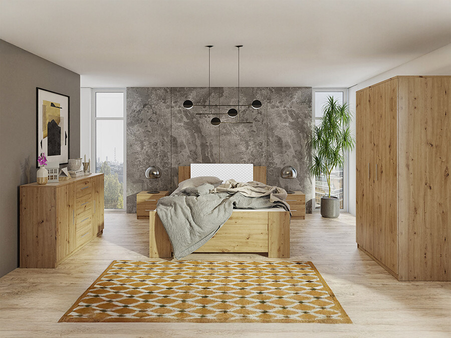 Guļamistabas komplekts Catromi 122 (Artisan ozols + Soft Pik 017)