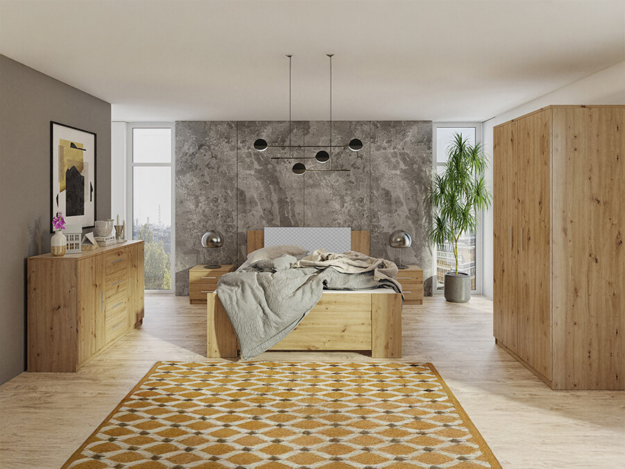 Guļamistabas komplekts Catromi 122 (Artisan ozols + Soft Pik 029)