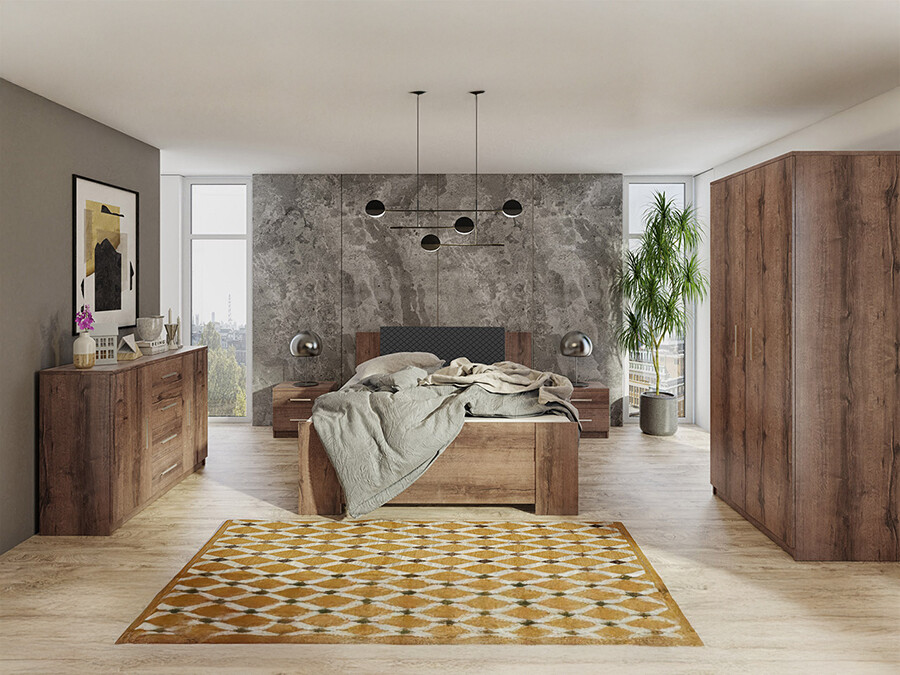 Guļamistabas komplekts Catromi 122 (Monastery ozols + Soft Pik 011)