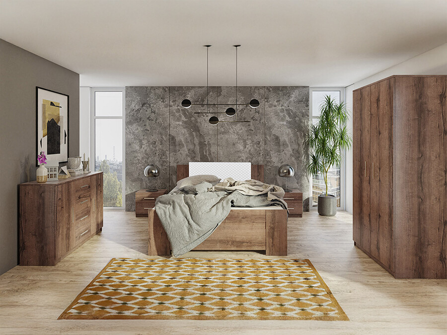 Guļamistabas komplekts Catromi 122 (Monastery ozols + Soft Pik 017)