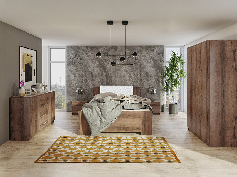 Guļamistabas komplekts Catromi 123 (Monastery ozols + Soft Pik 017)