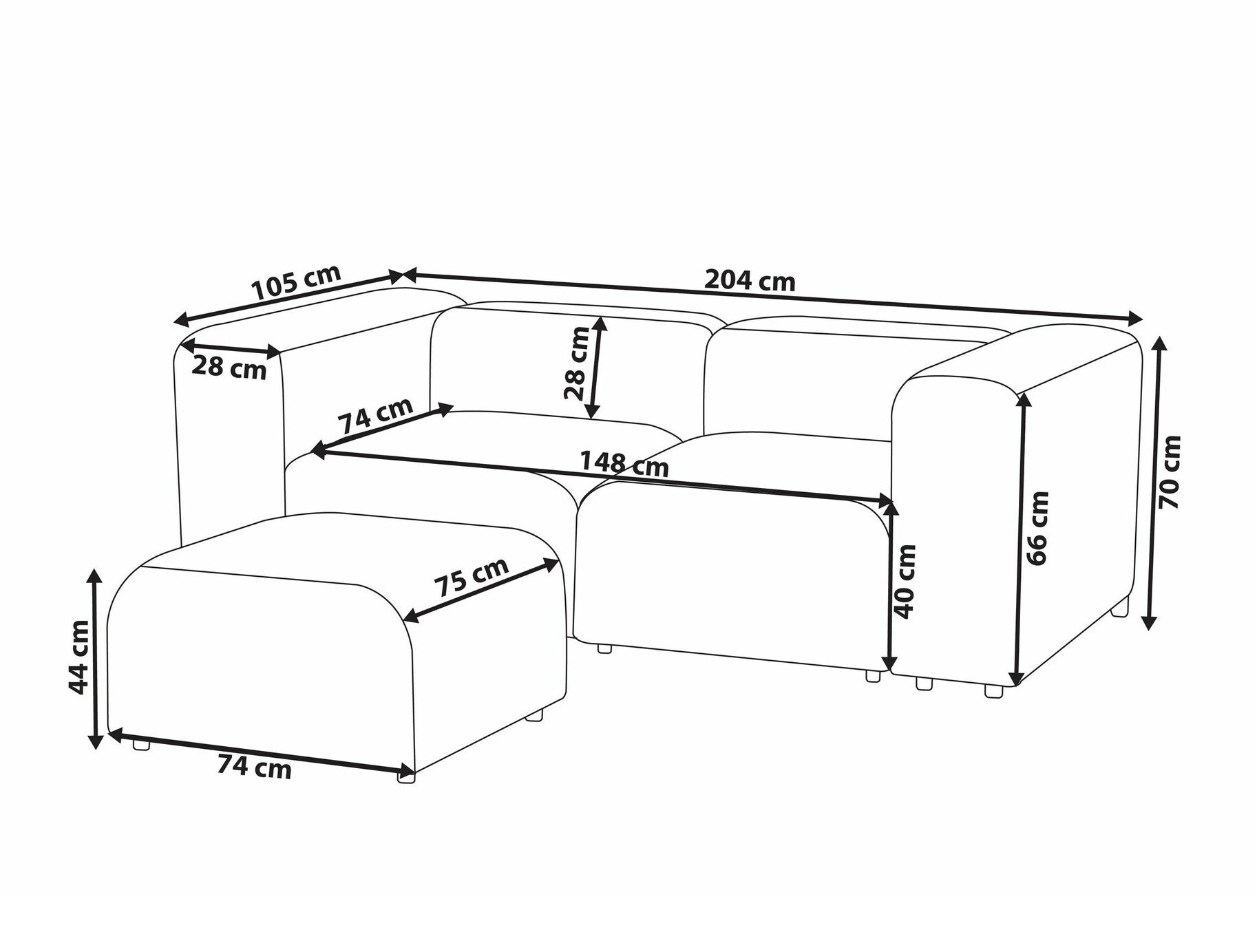 Moduļu dīvāns Balcoro 101 (Bēšs)