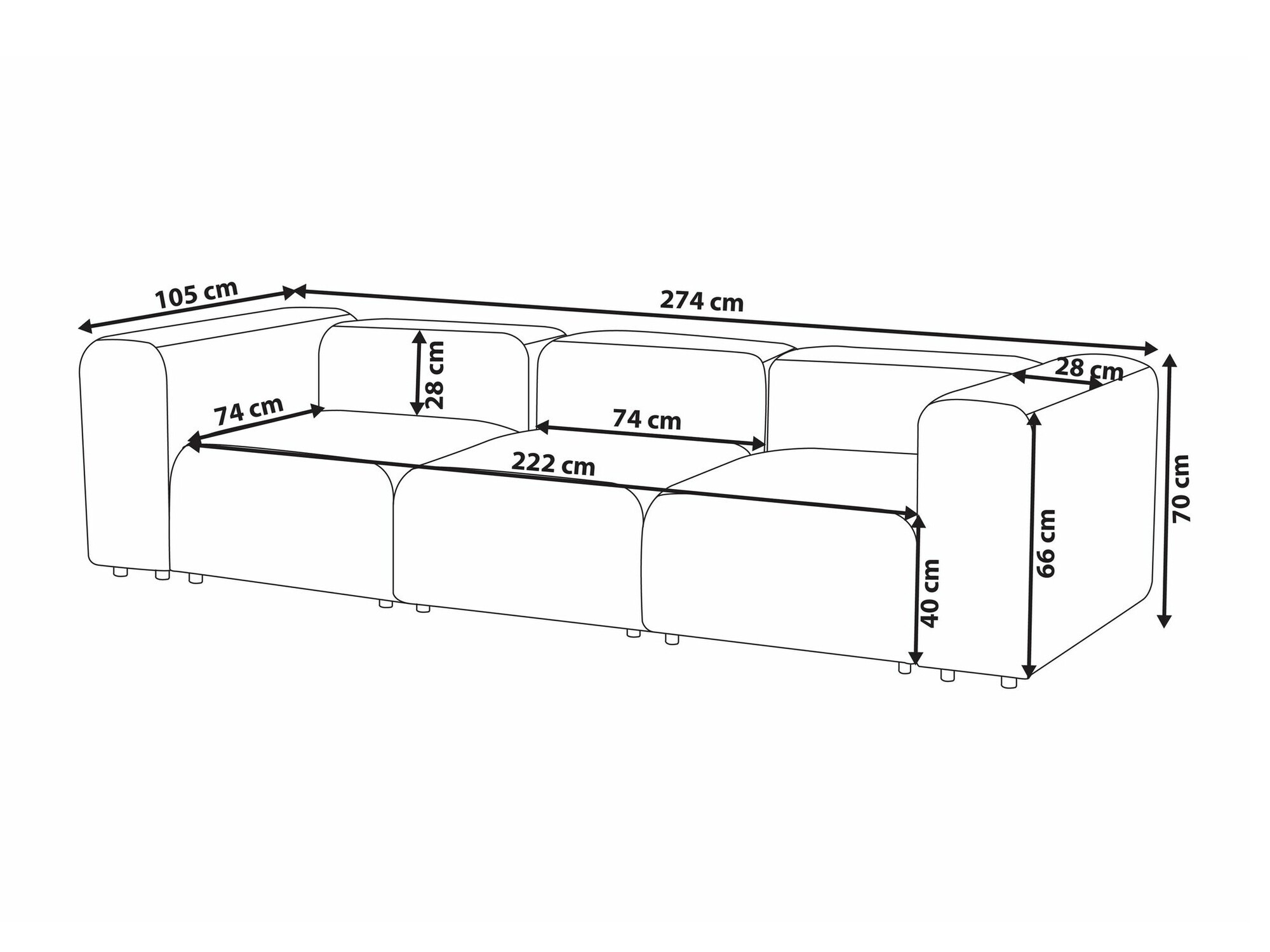 Moduļu dīvāns Balcoro 104 (Bēšs)