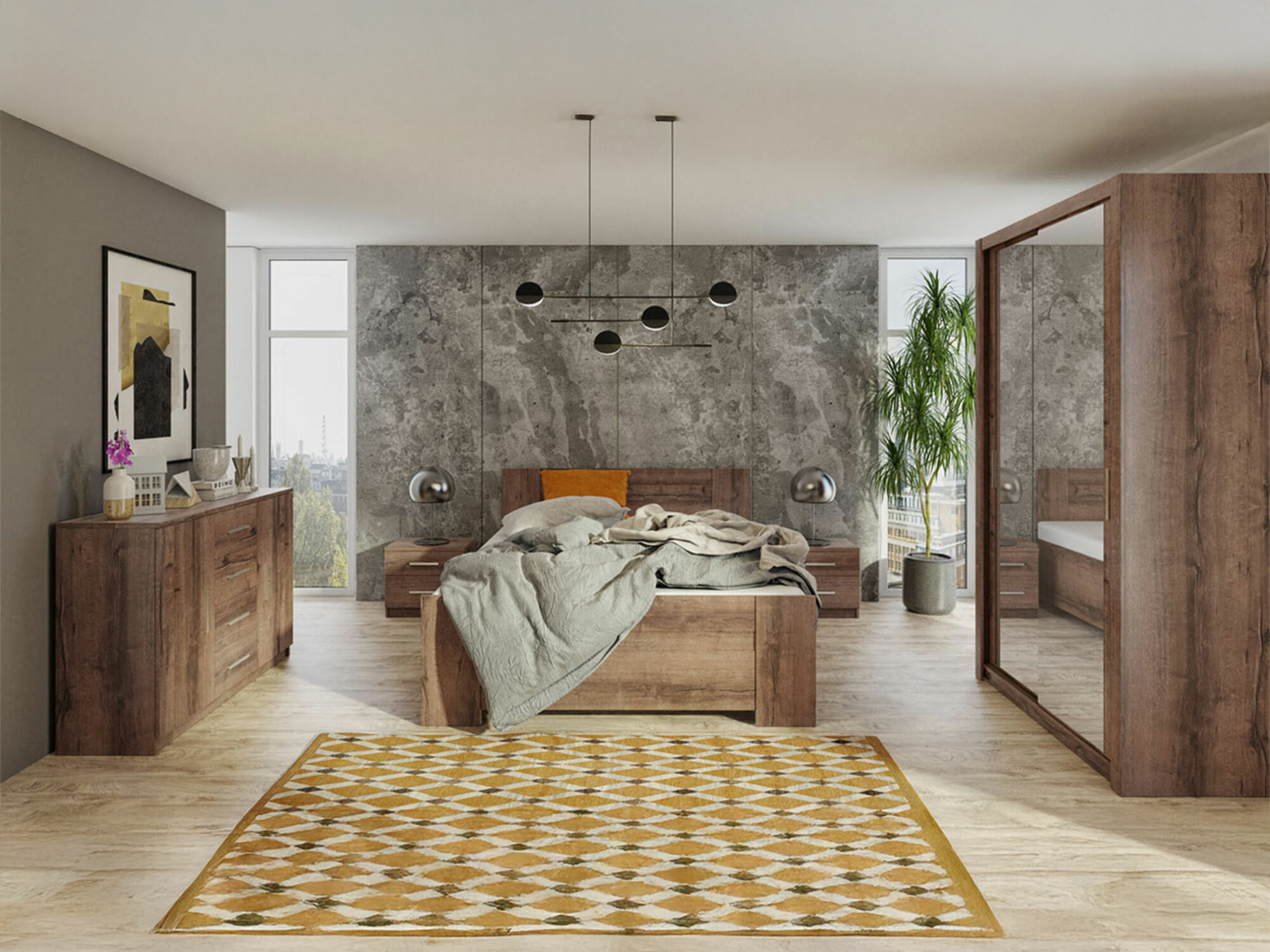 Спальный гарнитур Catromi 112 (Монастырский дуб)