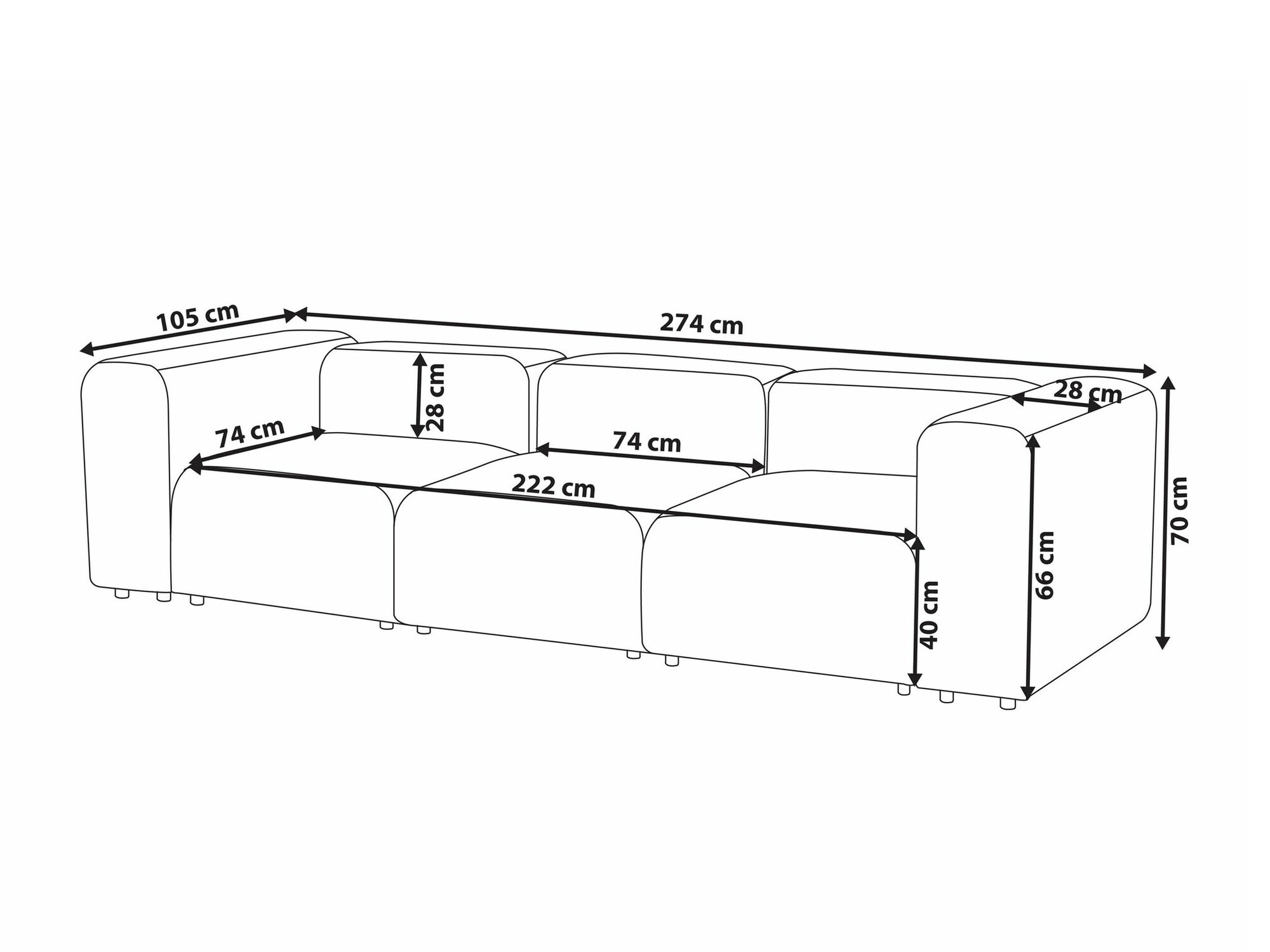 Модульный диван Balcoro 105 (Бежевый)
