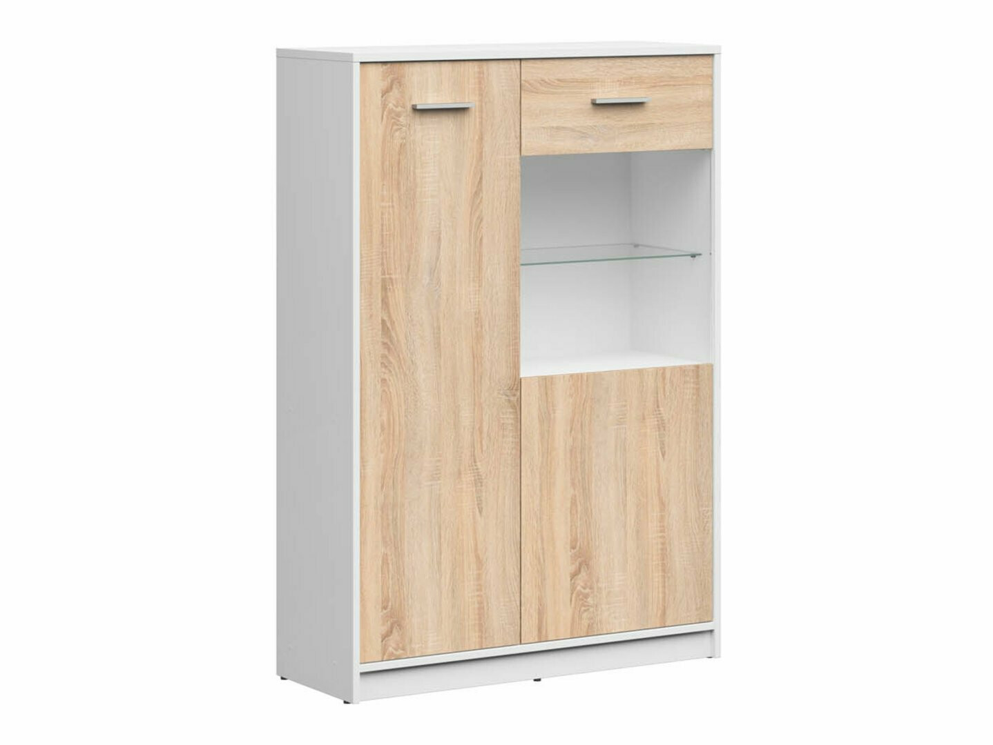 Стеллаж Novsore 138 (Белый + Сонома Дуб)