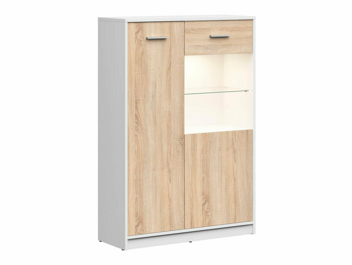 Стеллаж Novsore 138 (Белый + Сонома Дуб)