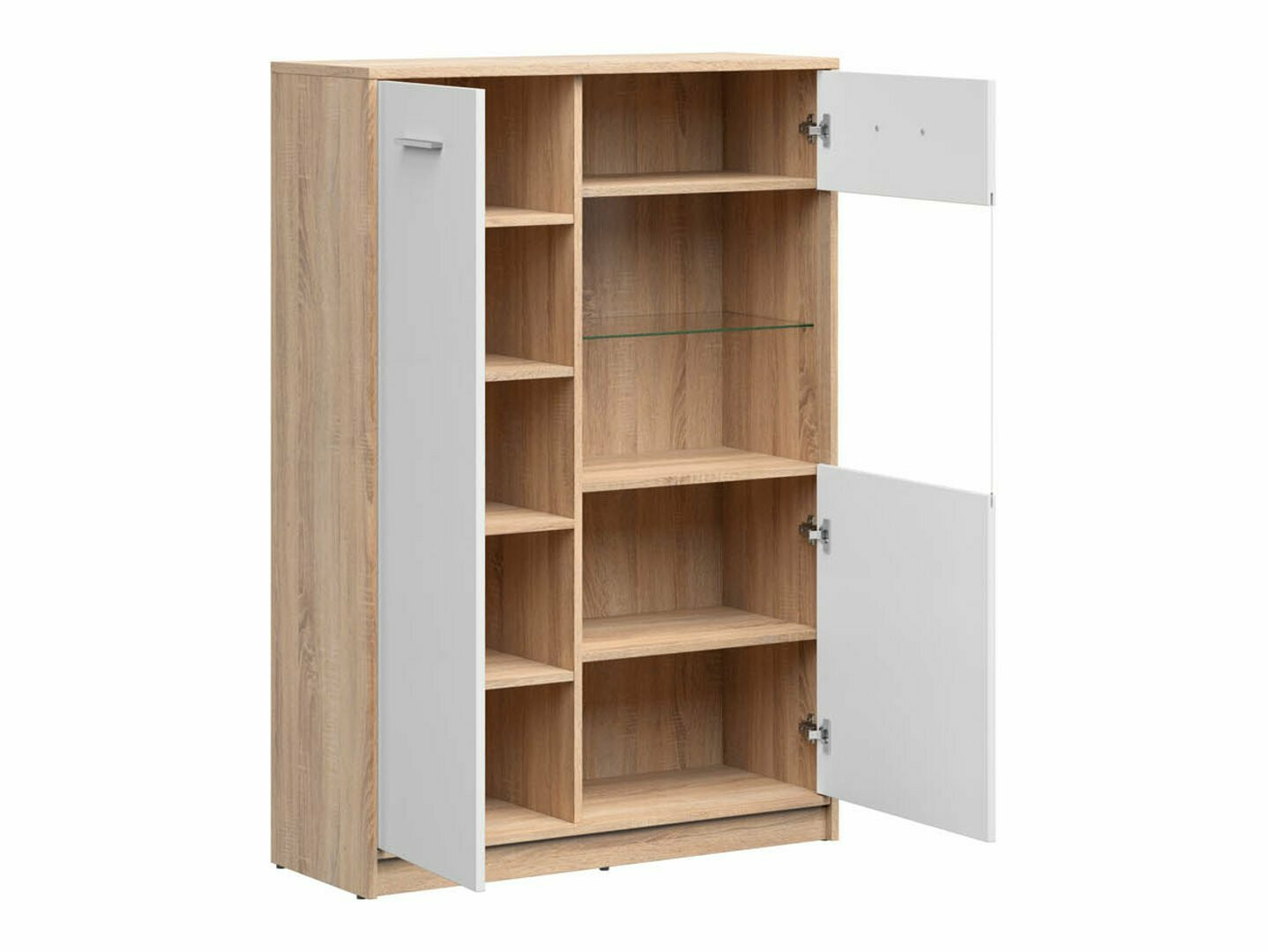 Стеллаж Novsore 138 (Сонома Дуб + Белый)